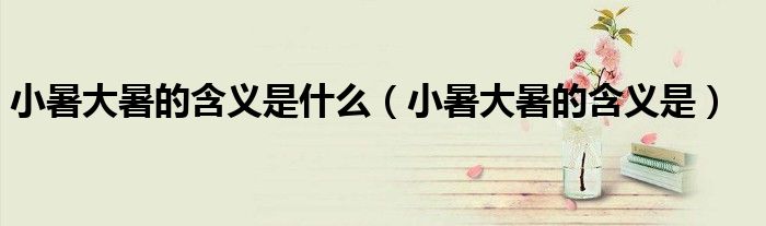 小暑大暑的含义是什么(小暑大暑的含义是)