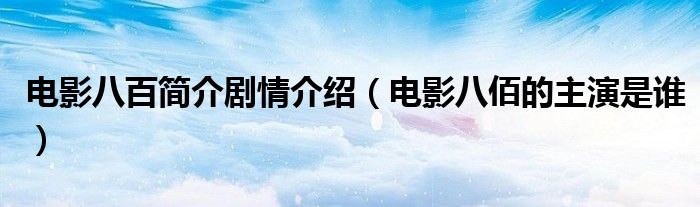 电影八百简介剧情介绍(电影八佰的主演是谁)