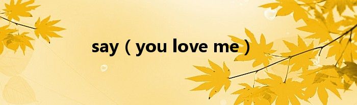 say(you love me)