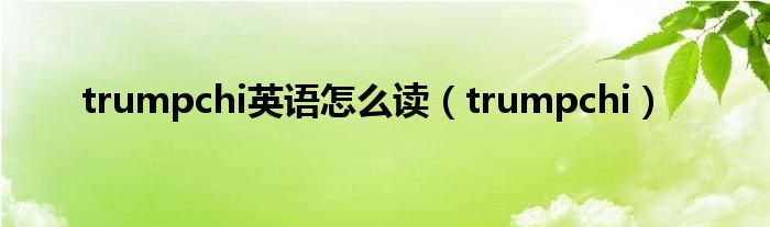 trumpchi英语怎么读(trumpchi)