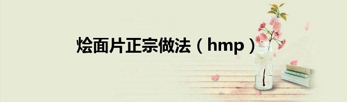 烩面片正宗做法（hmp）