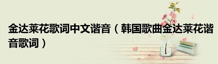 金达莱花歌词中文谐音(韩国歌曲金达莱花谐音歌词)
