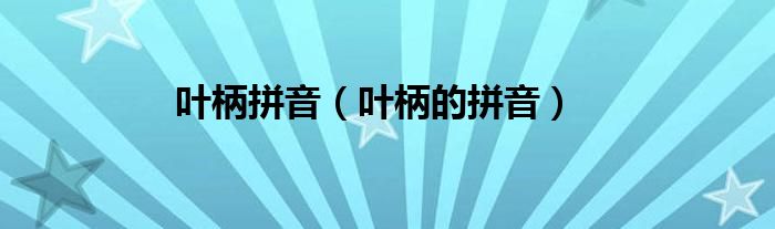 叶柄拼音(叶柄的拼音)