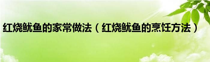 红烧鱿鱼的家常做法(红烧鱿鱼的烹饪方法)
