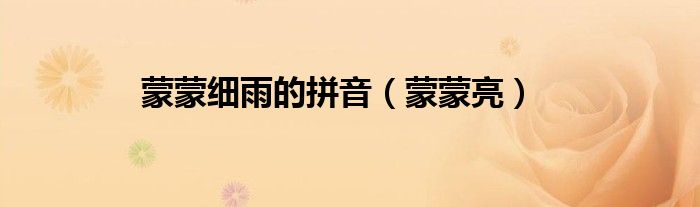 蒙蒙细雨的拼音（蒙蒙亮）