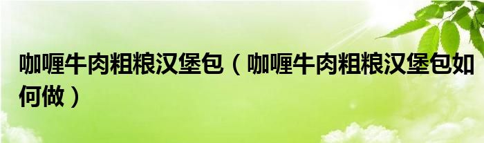 咖喱牛肉粗粮汉堡包(咖喱牛肉粗粮汉堡包如何做)