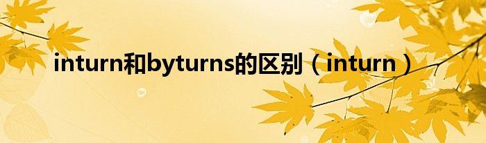 inturn和byturns的区别(inturn)
