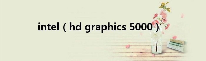 intel(hd graphics 5000)
