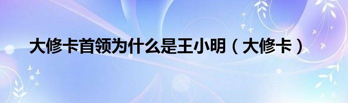大修卡首领为什么是王小明(大修卡)