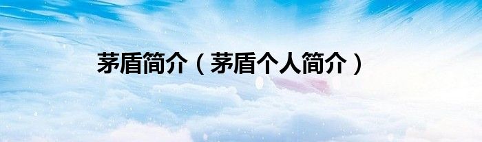 茅盾简介(茅盾个人简介)