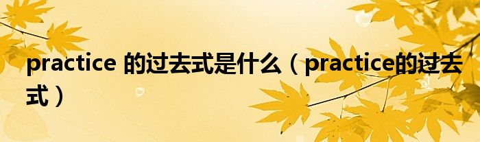 practice 的过去式是什么(practice的过去式)