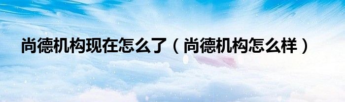 尚德机构现在怎么了(尚德机构怎么样)