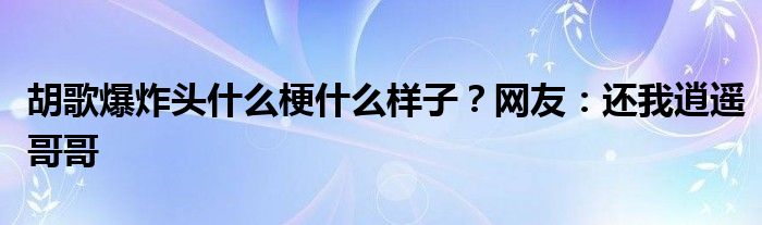 胡歌爆炸头什么梗什么样子?网友:还我逍遥哥哥