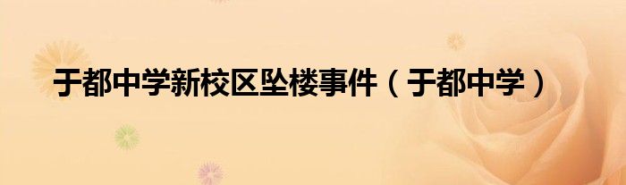 于都中学新校区坠楼事件(于都中学)