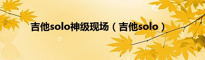 吉他solo神级现场(吉他solo)