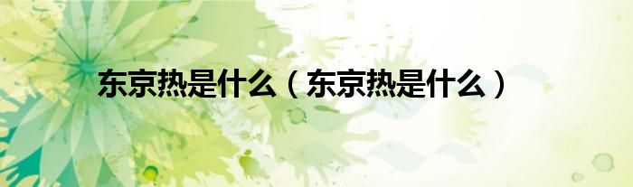 东京热是什么(东京热是什么)