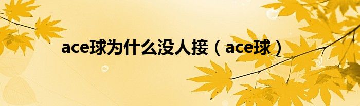 ace球为什么没人接(ace球)