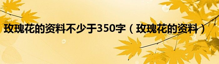 玫瑰花的资料不少于350字(玫瑰花的资料)