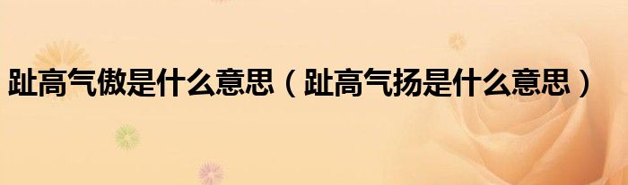 趾高气傲是什么意思(趾高气扬是什么意思)