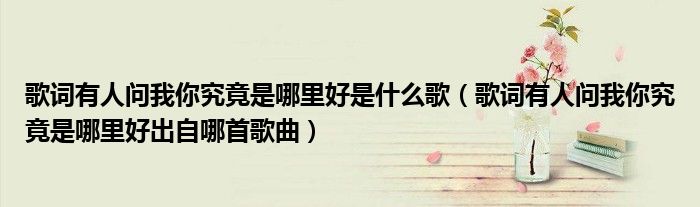 歌词有人问我你究竟是哪里好是什么歌(歌词有人问我你究竟是哪里好出自哪首歌曲)