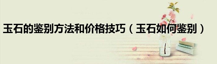 玉石的鉴别方法和价格技巧(玉石如何鉴别)