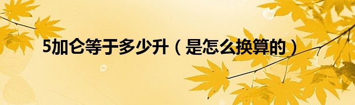 5加仑等于多少升(是怎么换算的)