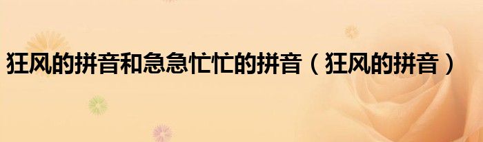 狂风的拼音和急急忙忙的拼音(狂风的拼音)