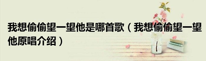我想偷偷望一望他是哪首歌(我想偷偷望一望他原唱介绍)