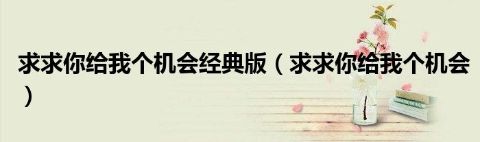 求求你给我个机会经典版(求求你给我个机会)