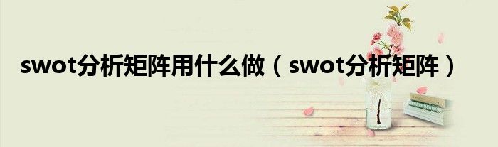 swot分析矩阵用什么做(swot分析矩阵)