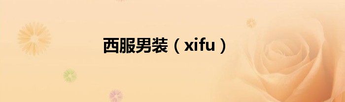 西服男装（xifu）