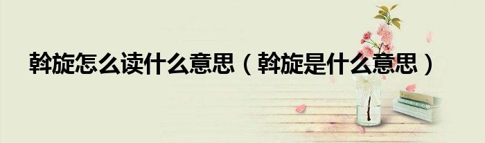 斡旋怎么读什么意思(斡旋是什么意思)