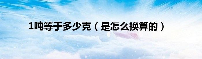 1吨等于多少克(是怎么换算的)