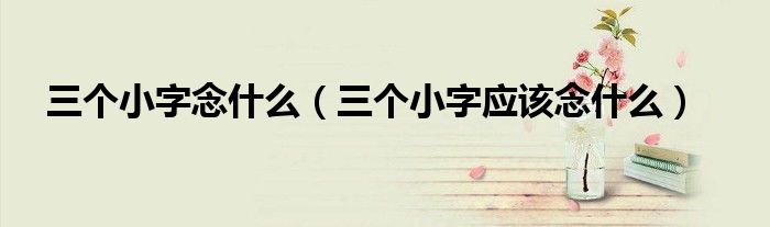 三个小字念什么(三个小字应该念什么)