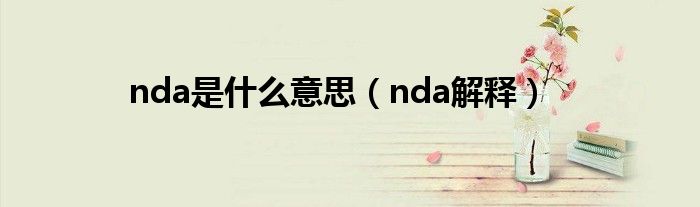 nda是什么意思(nda解释)