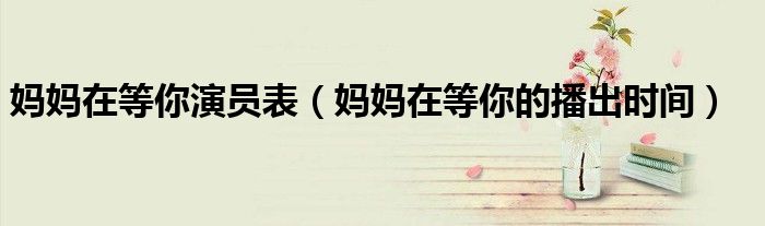 妈妈在等你演员表(妈妈在等你的播出时间)