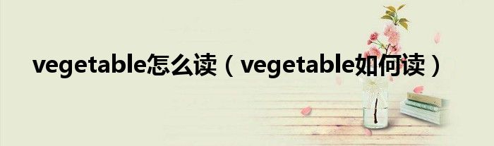vegetable怎么读(vegetable如何读)