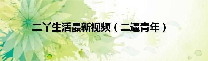 二丫生活最新视频(二逼青年)