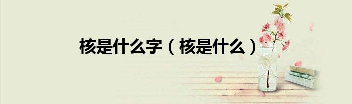 核是什么字（核是什么）