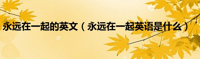 永远在一起的英文(永远在一起英语是什么)