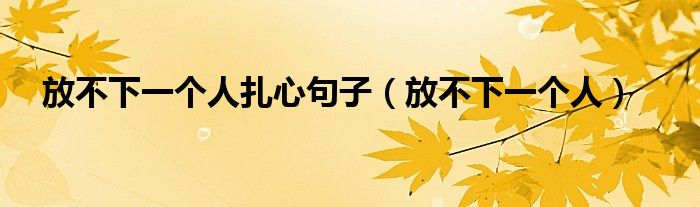 放不下一个人扎心句子(放不下一个人)