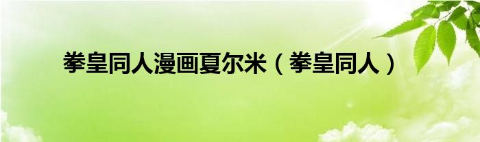 拳皇同人漫画夏尔米(拳皇同人)