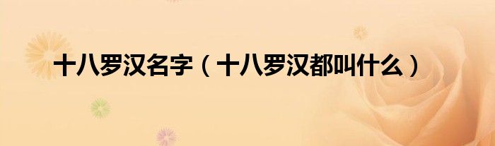 十八罗汉名字(十八罗汉都叫什么)