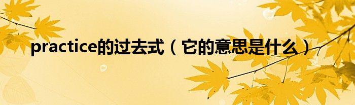 practice的过去式(它的意思是什么)