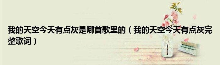 我的天空今天有点灰是哪首歌里的(我的天空今天有点灰完整歌词)