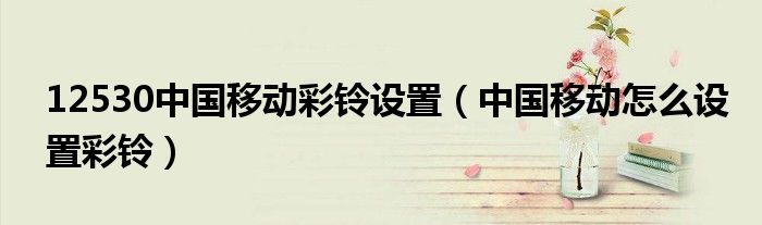 12530中国移动彩铃设置(中国移动怎么设置彩铃)