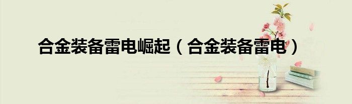 合金装备雷电崛起(合金装备雷电)