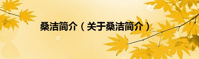 桑洁简介(关于桑洁简介)