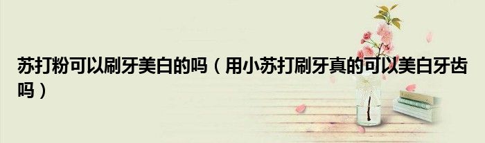 苏打粉可以刷牙美白的吗(用小苏打刷牙真的可以美白牙齿吗)