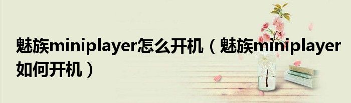 魅族miniplayer怎么开机(魅族miniplayer如何开机)